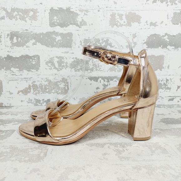naturalizer vera leather ankle strap block heel dress sandals Naturalizer Women's Vera Ankle Strap Sandals Light Blue Metallic Leather 5M